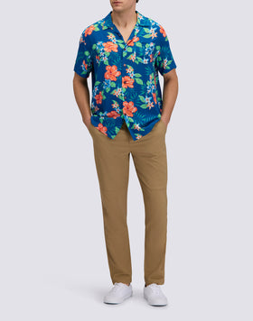 MEN'S PRINTED VISCOSE POPLIN SHIRT