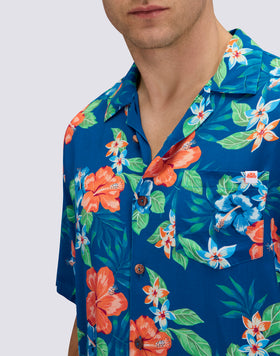 MEN'S PRINTED VISCOSE POPLIN SHIRT