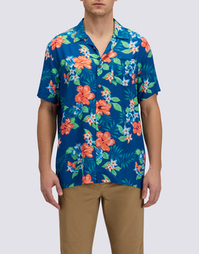 MEN'S PRINTED VISCOSE POPLIN SHIRT