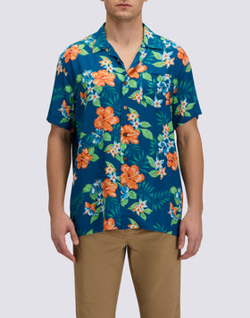 MEN'S PRINTED VISCOSE POPLIN SHIRT