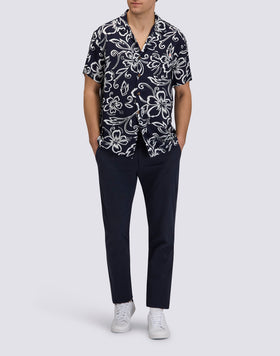 MEN'S PRINTED VISCOSE POPLIN SHIRT