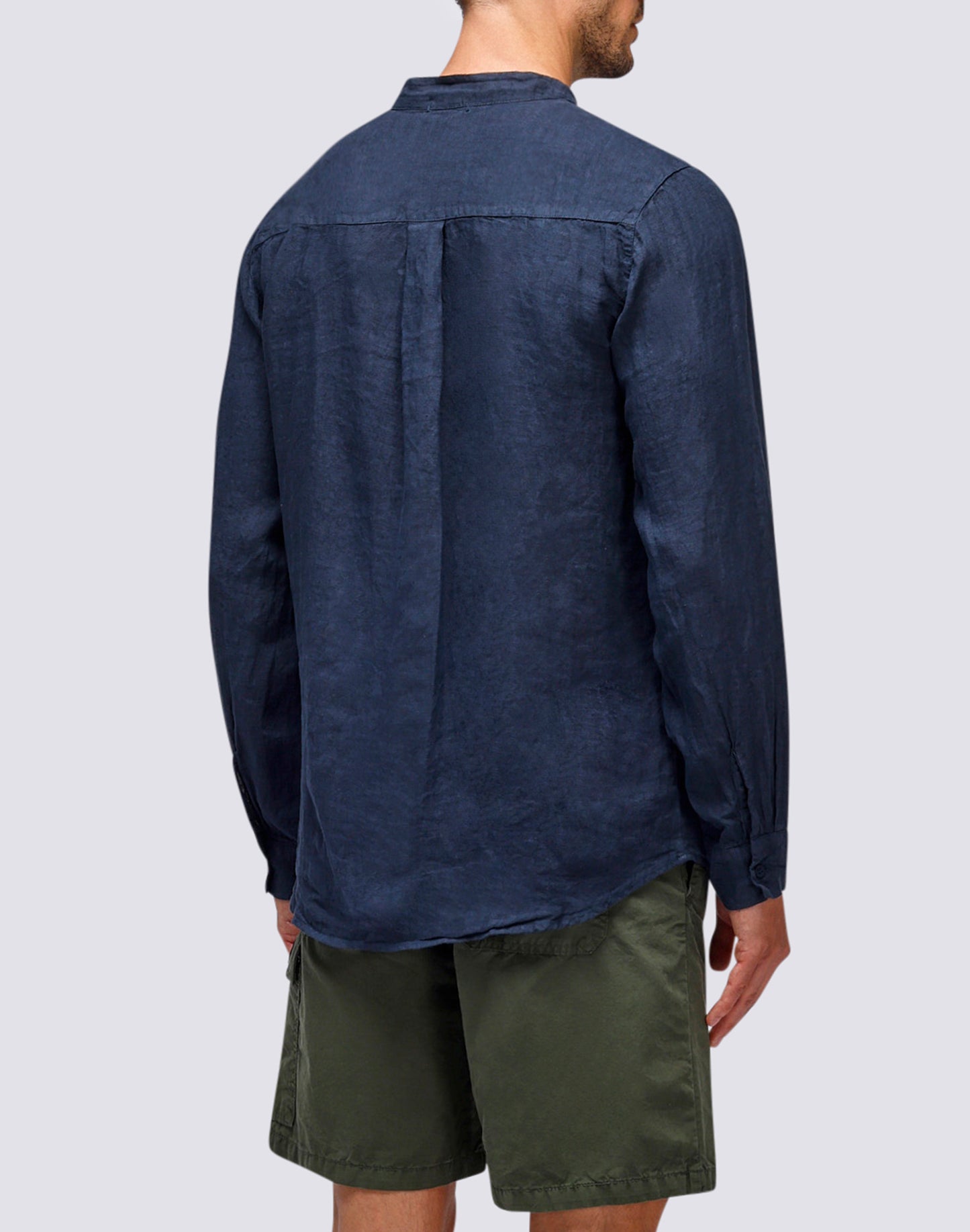 LINEN SHIRT WITH MANDAR COLLAR