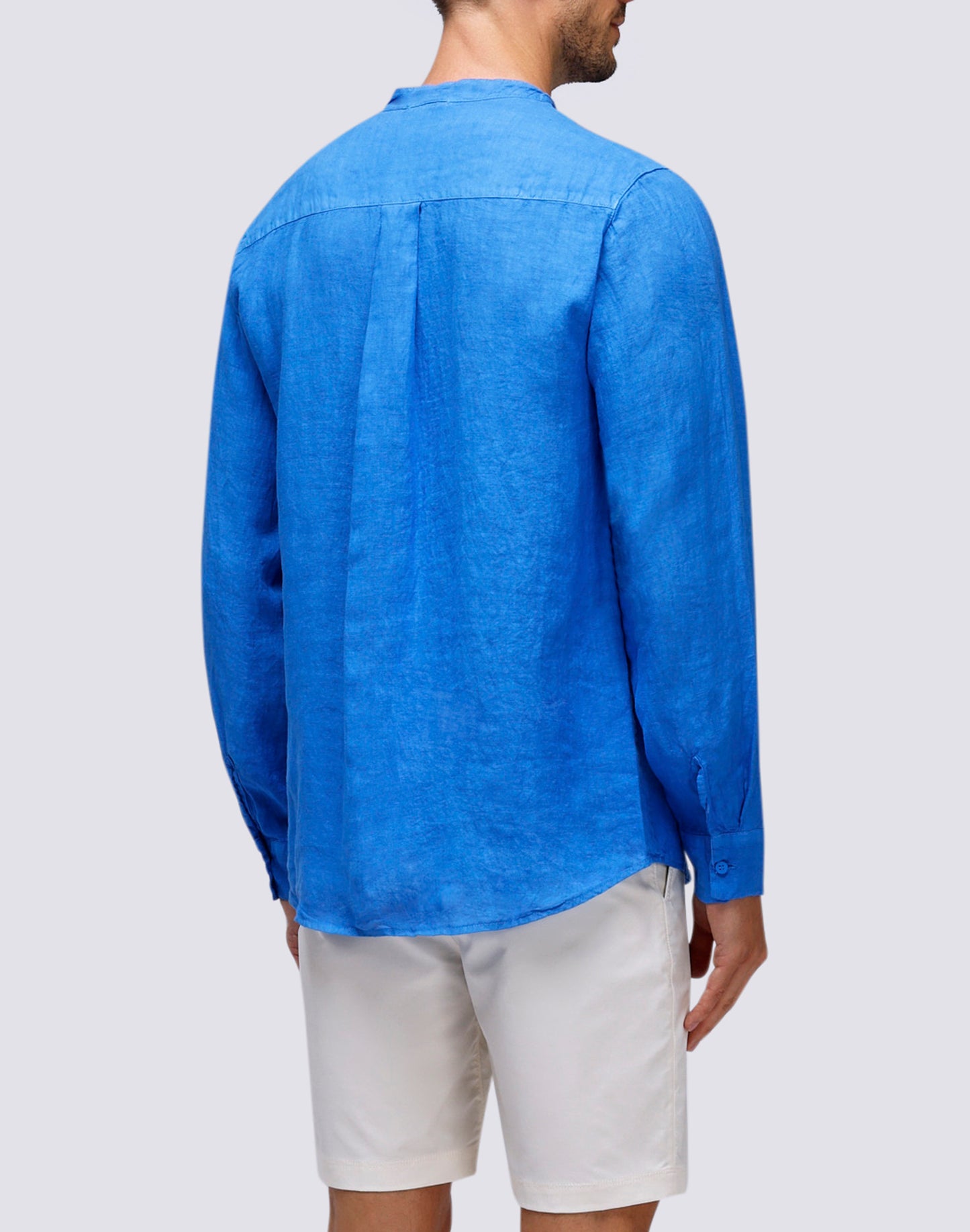 LINEN SHIRT WITH MANDAR COLLAR