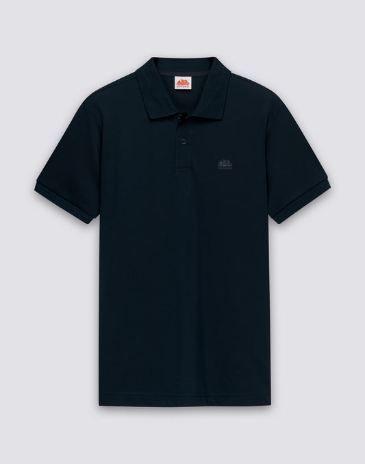 MEN'S PIQUET COTTON POLO SHIRT WITH STRIPED COLLAR AND CUFFS