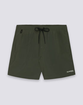 SWIM SHORTS WITH STRETCH FABRIC AND REMOVABLE POUCH
