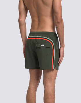 SWIM SHORTS WITH STRETCH FABRIC AND REMOVABLE POUCH