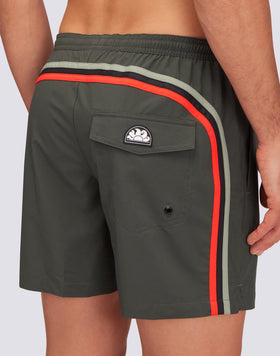 SWIM SHORTS WITH STRETCH FABRIC AND REMOVABLE POUCH
