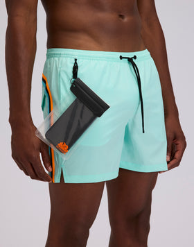 MEN'S SWIMSUIT WITH STRETCH FABRIC, ELASTICATED WAIST AND REMOVABLE CASE
