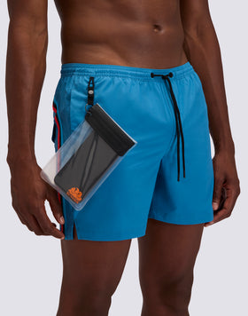 MEN'S SWIMSHORTS WITH STRETCH FABRIC, ELASTICATED WAIST AND REMOVABLE CASE