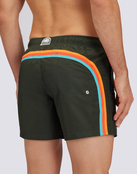 ICONIC TAFFETA ELASTICATED WAIST SHORT SWIMMING SHORTS WITH POCKET