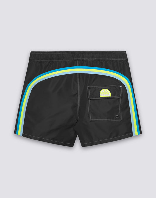 ICONIC TAFFETA MEN'S SHORT SWIMSUIT WITH SEMI-ELASTIC WAIST