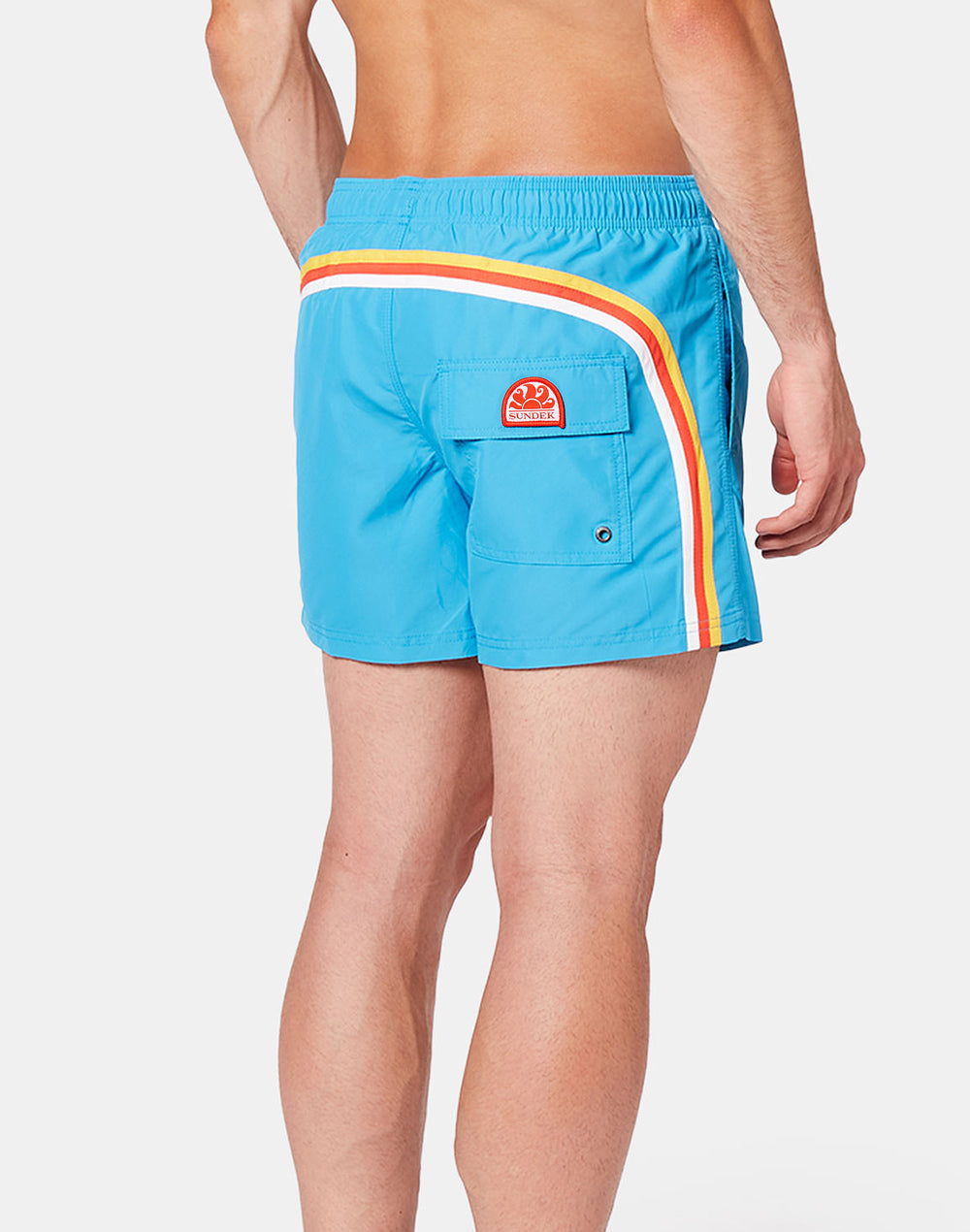 SHORT SWIM SHORTS WITH AN ELASTICATED WAISTBAND REPREVE®