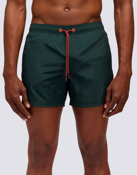 CRINKLED SHORT SWIM SHORTS WITH AN ELASTICATED WAISTBAND