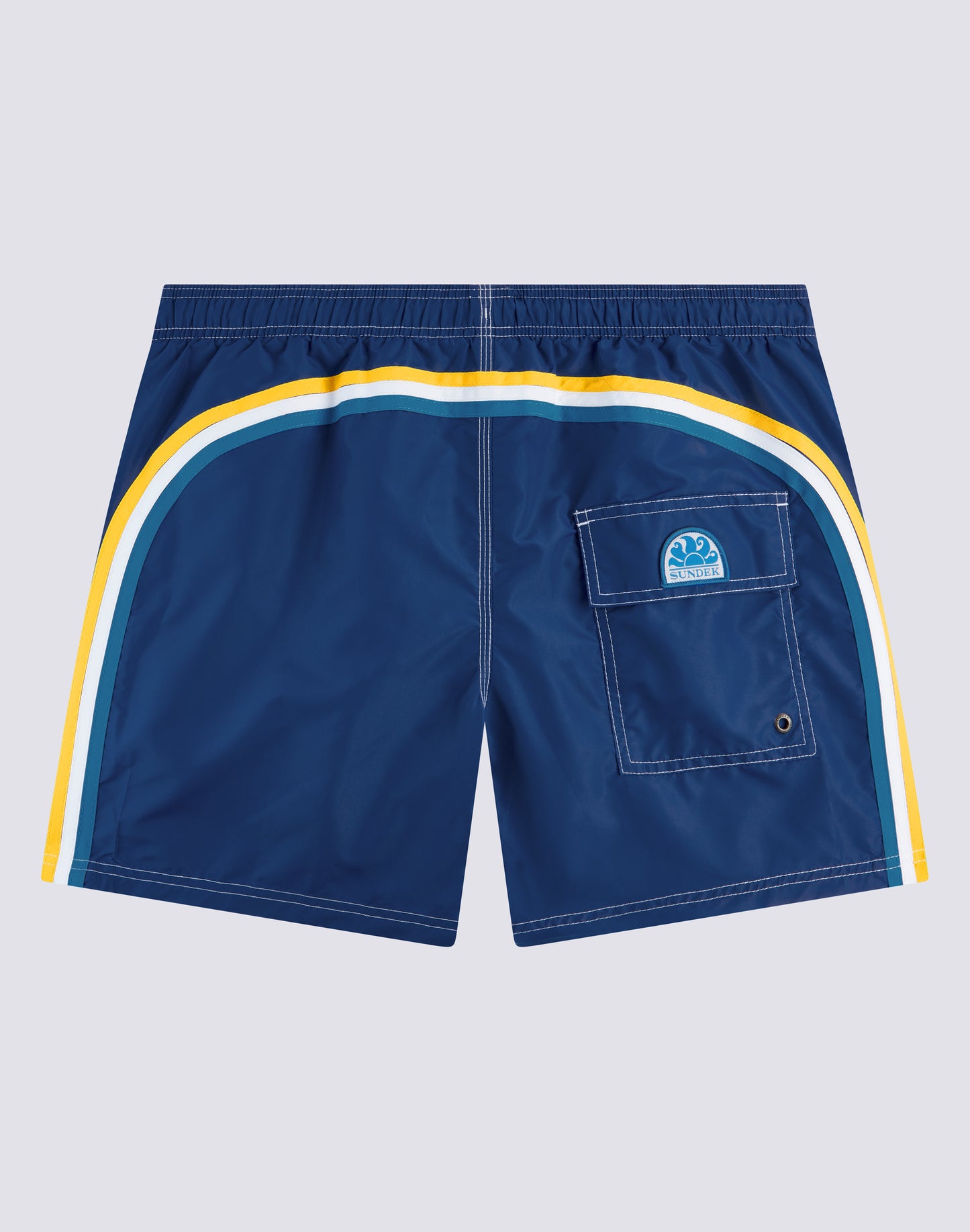 ICONIC TAFFETA STRETCH WAIST SHORT SWIM TRUNKS