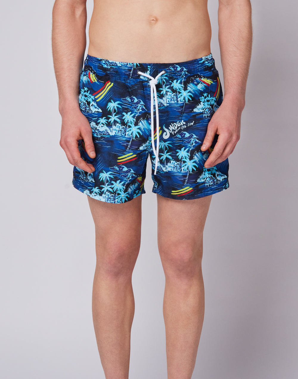 BOARDSHORT ELASTICATED WAIST ALOHA PRINT SUMMER