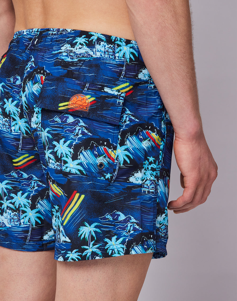 BOARDSHORT ELASTICATED WAIST ALOHA PRINT SUMMER