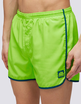 SHORT SWIMSHORTS WITH ELASTIC WAIST AND ROUND SIDE SLITS