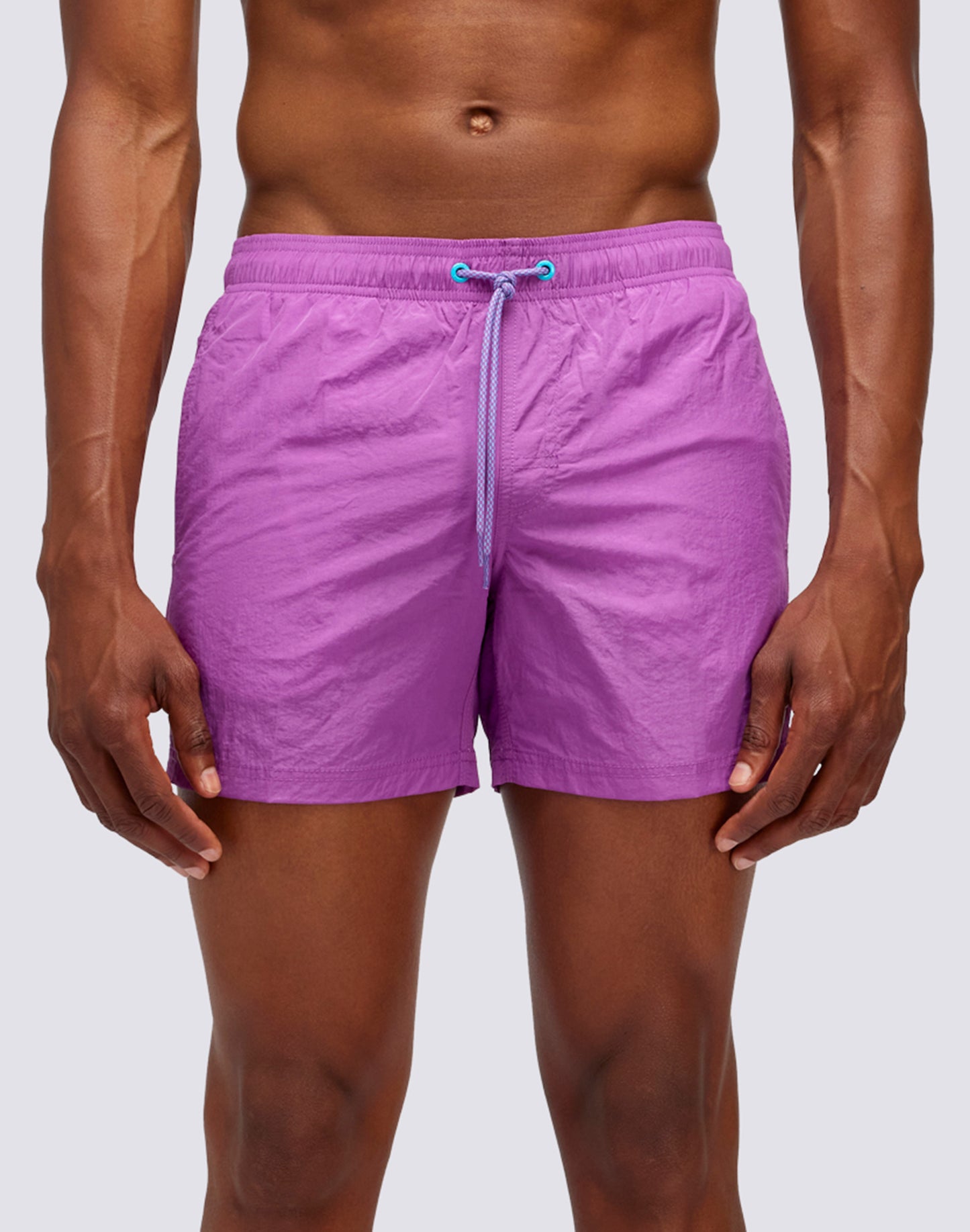 CRINKLED SHORT ELASTIC WAIST SWIMSHORTS