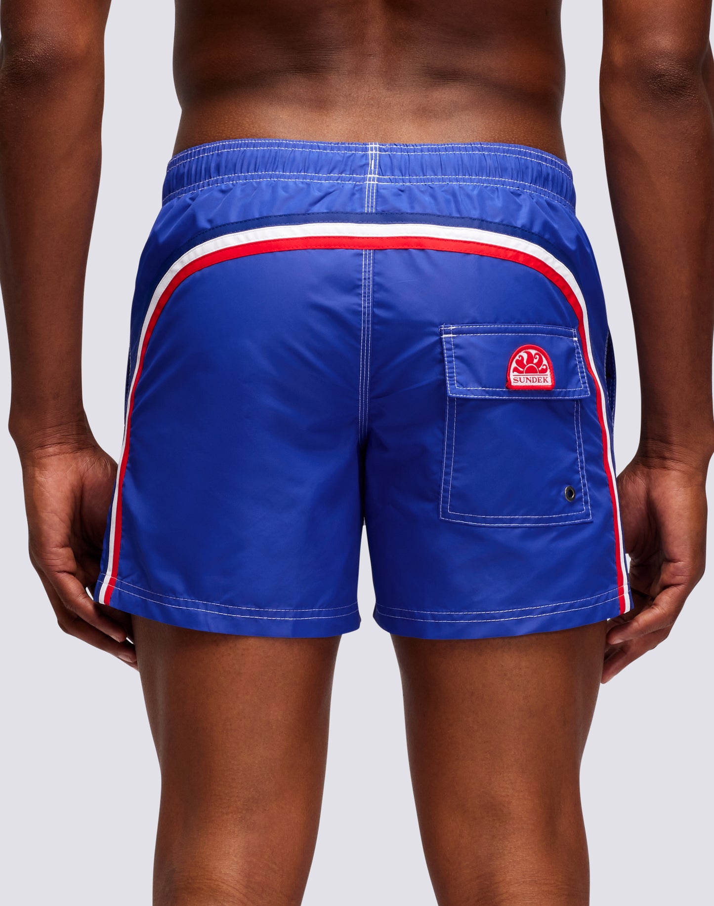 SHORT SWIM SHORTS WITH AN ELASTICATED WAISTBAND ICONIC TAFFETA FRANCE FLAG