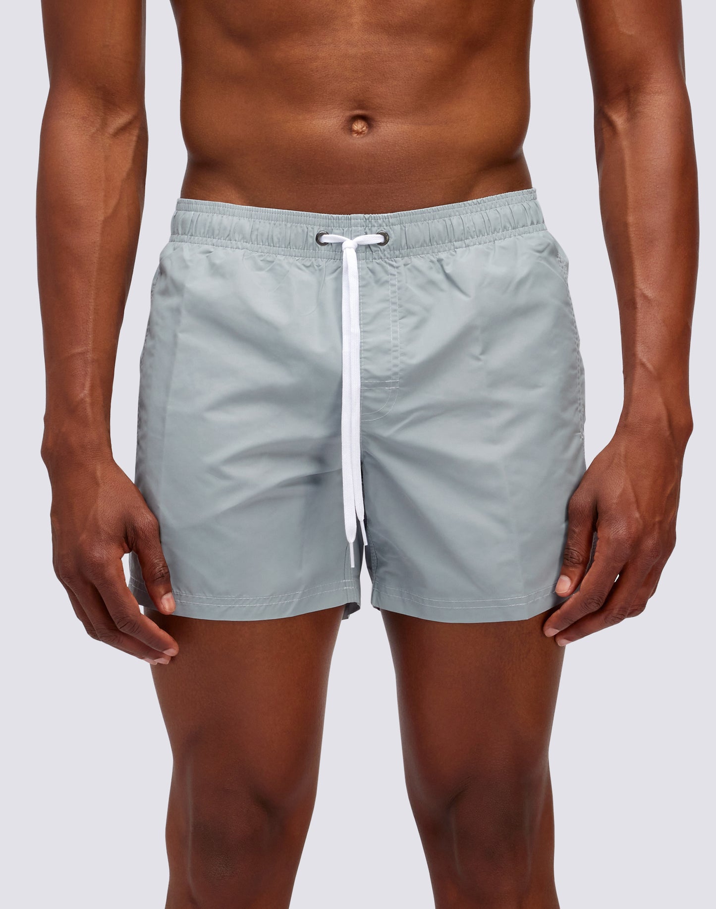 ICONIC TAFFETA STRETCH WAIST SHORT SWIM TRUNKS