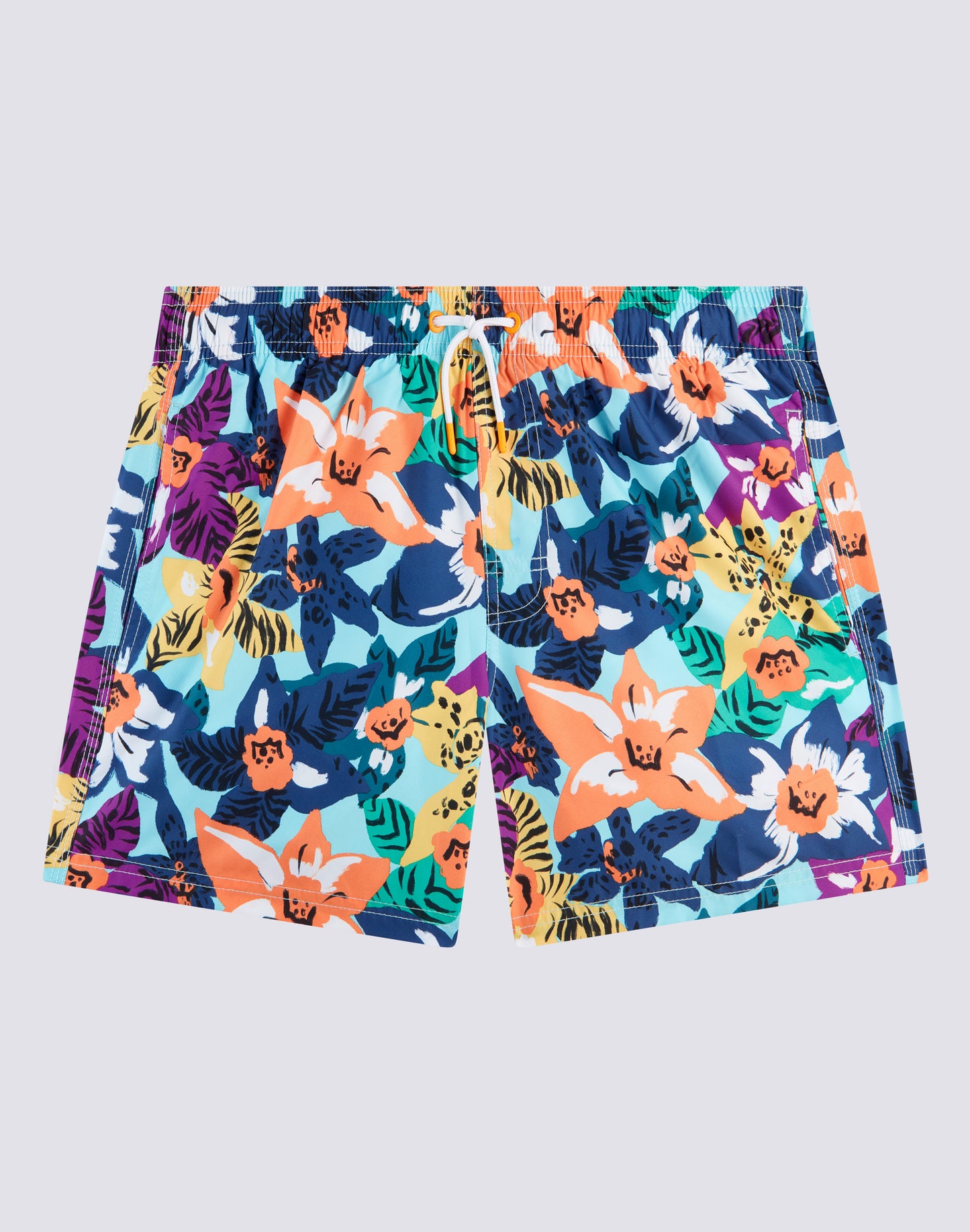 NABIS BLOOM REPREVE® MICROPRINT ELASTICATED WAIST SHORT SWIMSHORTS