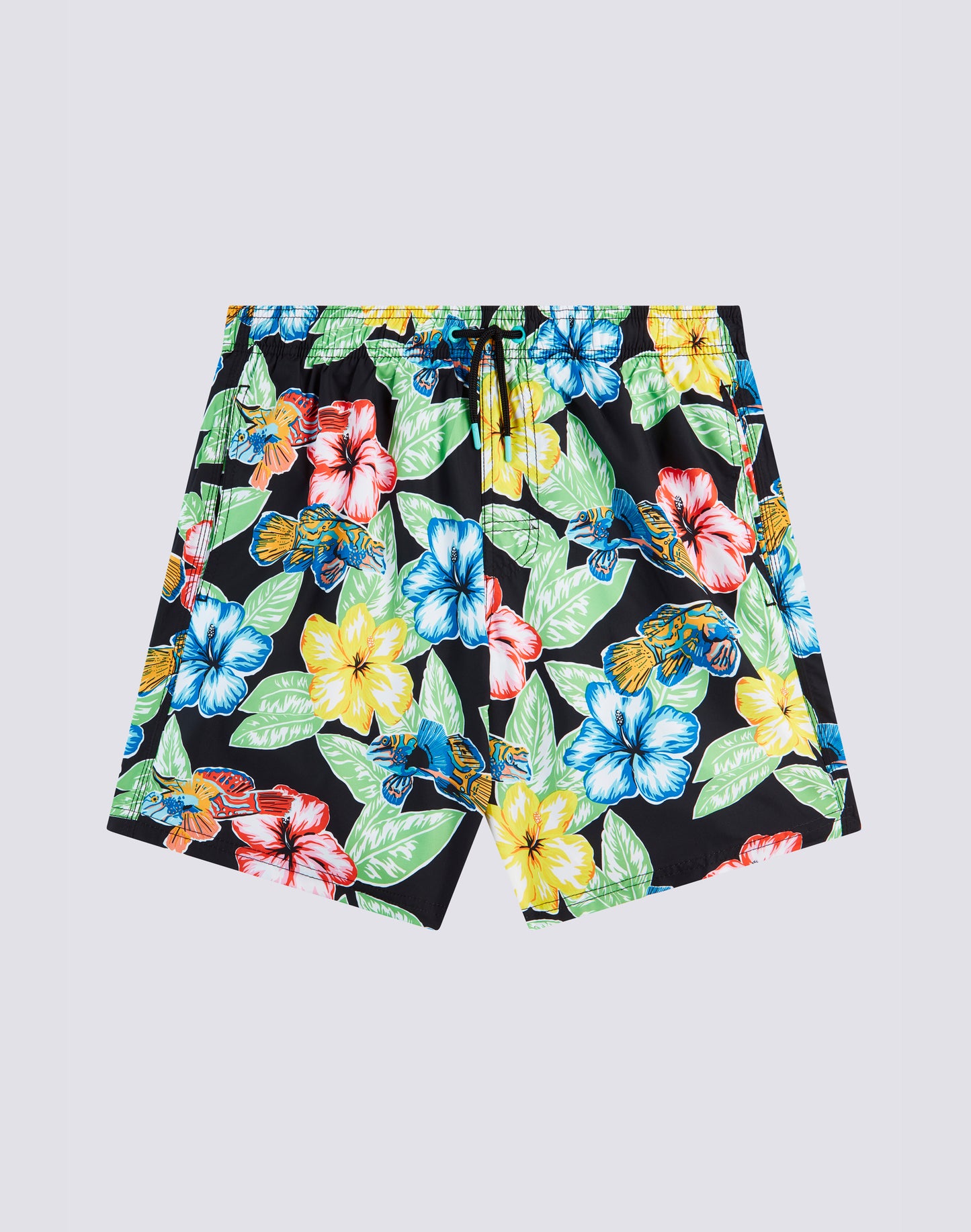 REPREVE® ELASTICATED WAIST MEDIUM SWIMSHORTS WITH ANIMAL FISH PRINT