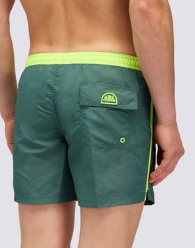 ICONIC TAFFETA SHORT SWIMSHORTS WITH CONTRAST PIPING