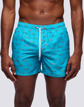 SUNBOARD REPREVE® MICROPRINT ELASTICATED WAIST SHORT SWIMSHORTS