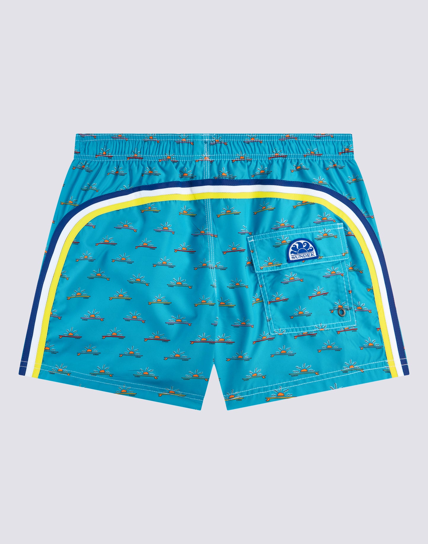 SUNBOARD REPREVE® MICROPRINT ELASTICATED WAIST SHORT SWIMSHORTS