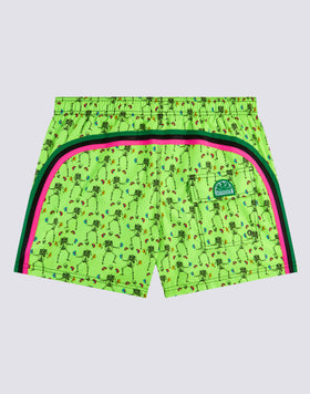 SKELETON BAY REPREVE® MICROPRINT ELASTICATED WAIST SHORT SWIMSHORTS