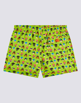 GUESS WHO MICROPRINT ELASTICATED WAIST SHORT SWIMSHORTS