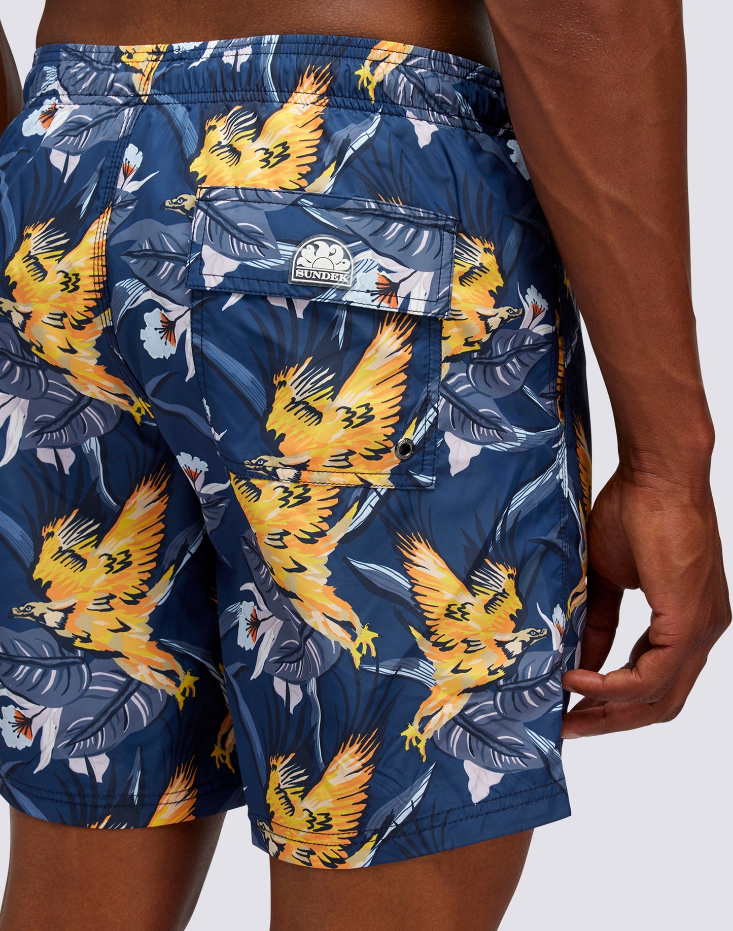 MEDIUM SWIMSHORTS WITH ELASTIC WAIST BLOOMING EAGLE PRINT