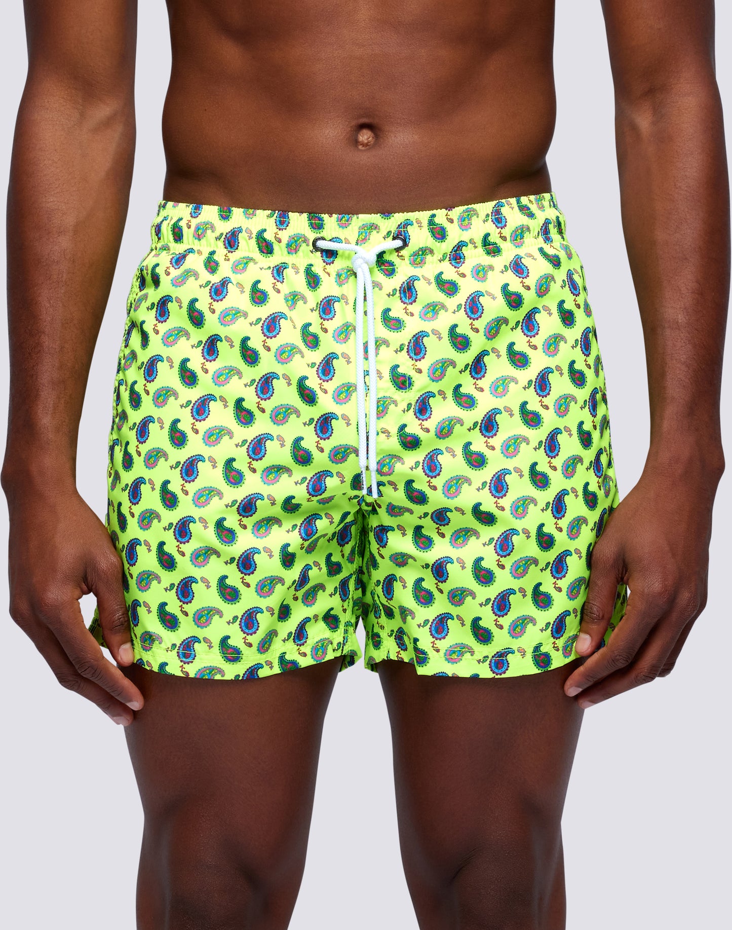 CRAZY PAISLEY MICROPRINT ELASTICATED WAIST SHORT SWIMSHORTS