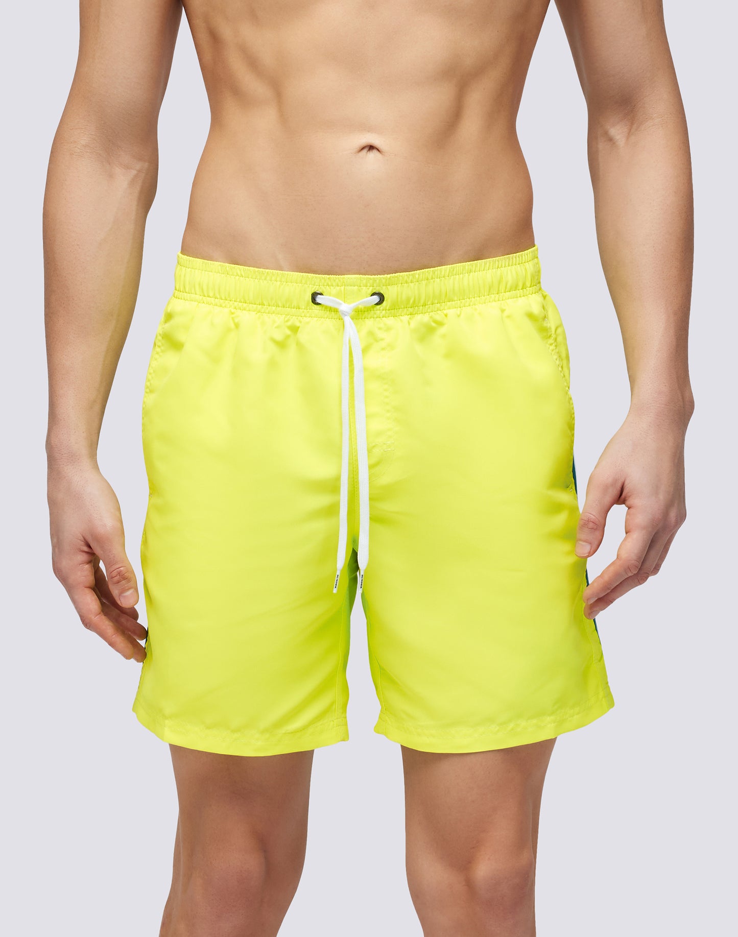 ICONIC TAFFETA STRETCH WAIST MID-LENGTH SWIM TRUNKS