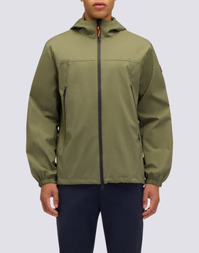 MEN'S SHORT JACKET WITH HOOD IN BONDED FABRIC