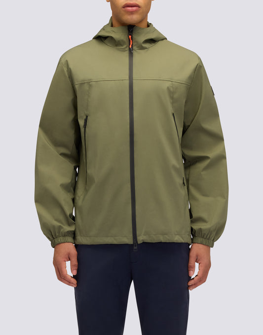 MEN'S SHORT JACKET WITH HOOD IN BONDED FABRIC