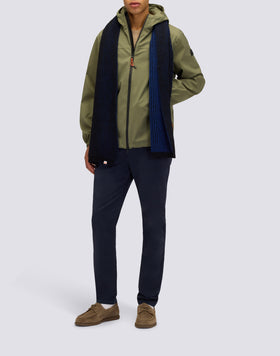 MEN'S SHORT JACKET WITH HOOD IN BONDED FABRIC