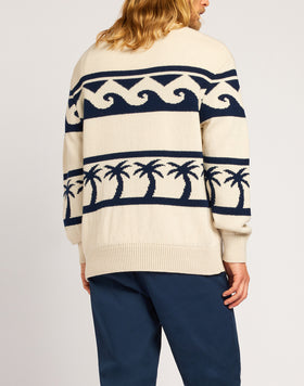 CASHMERE BLEND JUMPER WITH WAVE PATTERN