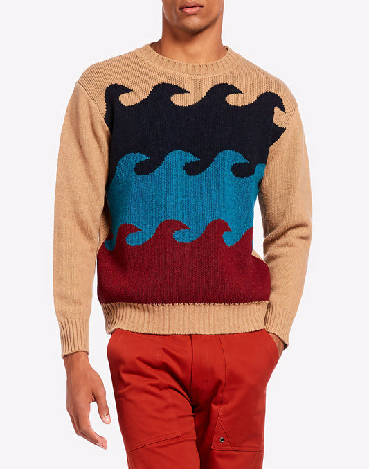 CREW NECK WAVE JUMPER