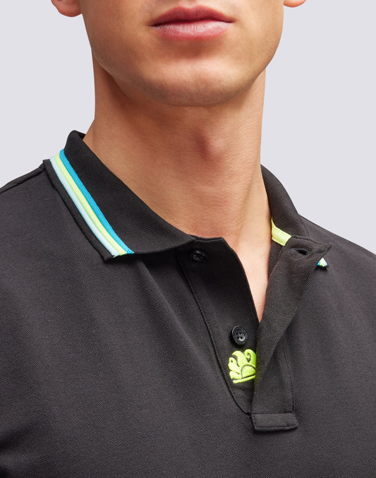 BRICE COTTON PIQUÉ POLO SHIRT WITH TRICOLOUR DETAILS