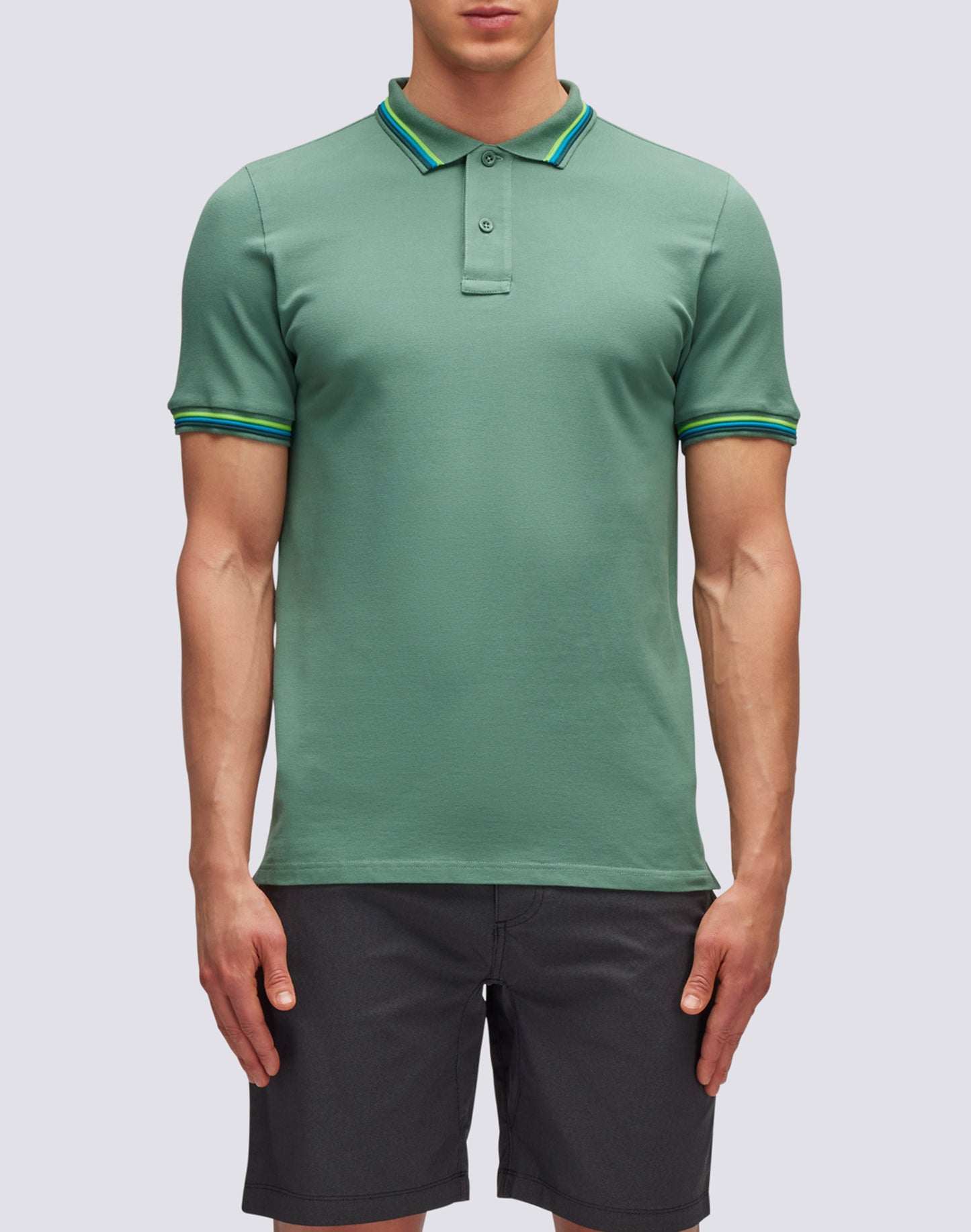 BRICE POLO SHIRT IN PIQUET COTTON WITH TRICOLOR DETAILS