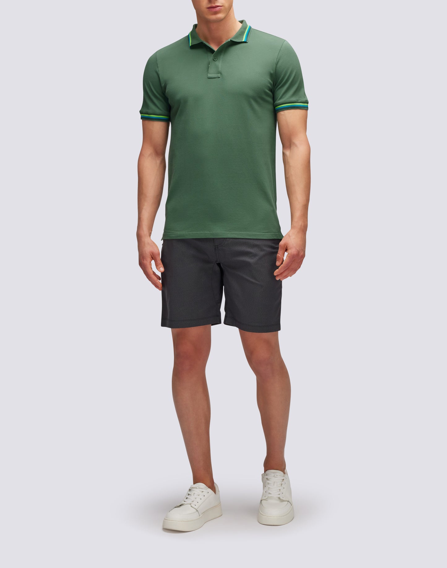 BRICE POLO SHIRT IN PIQUET COTTON WITH TRICOLOR DETAILS