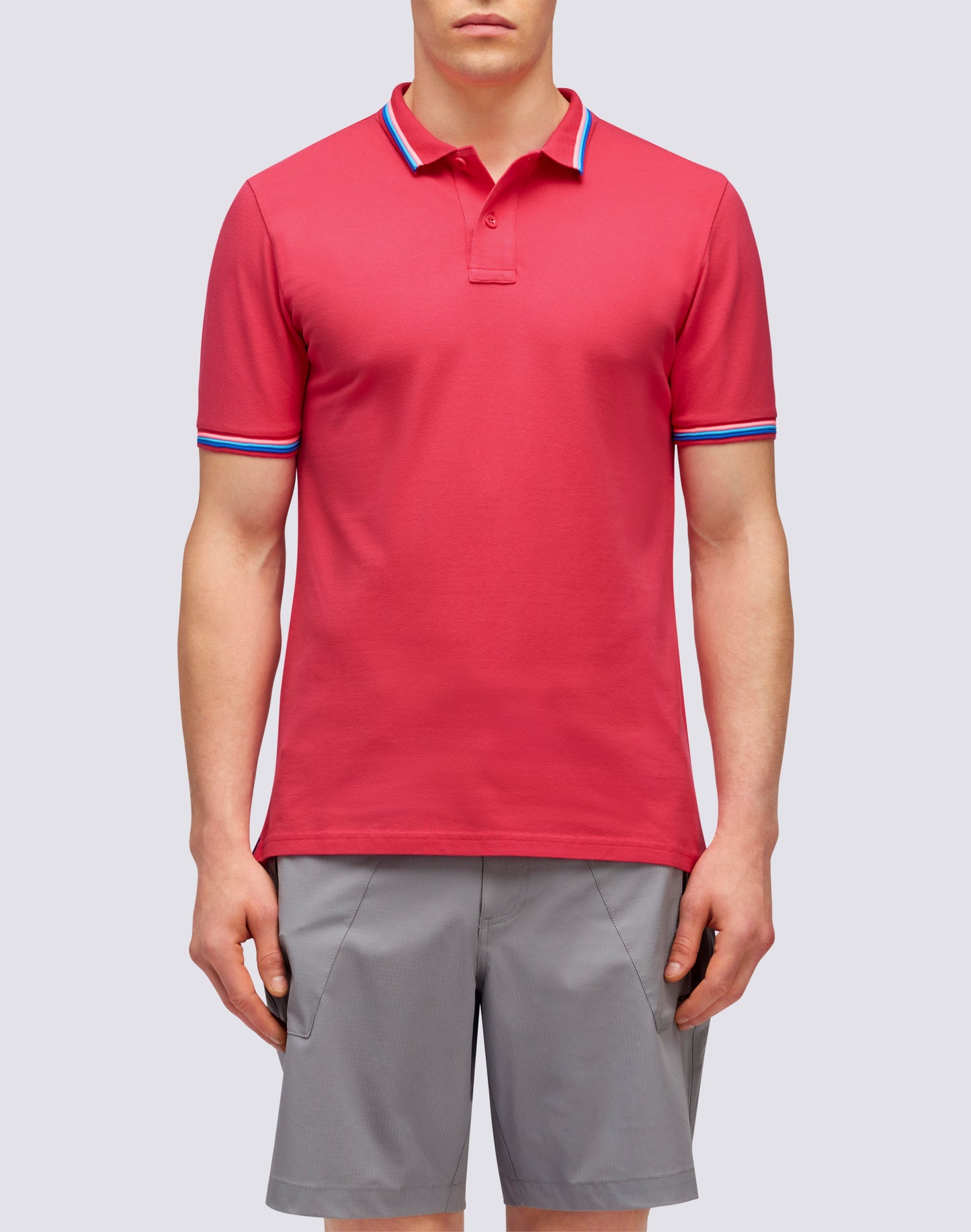 BRICE POLO SHIRT IN PIQUET COTTON WITH TRICOLOR DETAILS