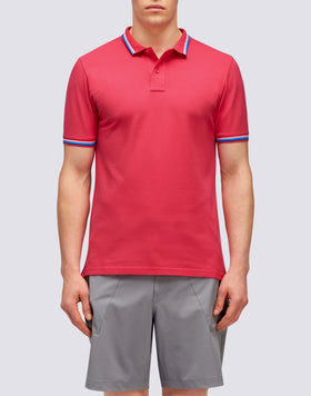 BRICE POLO SHIRT IN PIQUET COTTON WITH TRICOLOR DETAILS