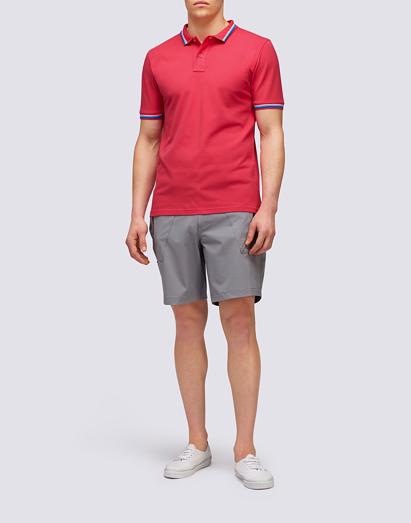 BRICE POLO SHIRT IN PIQUET COTTON WITH TRICOLOR DETAILS