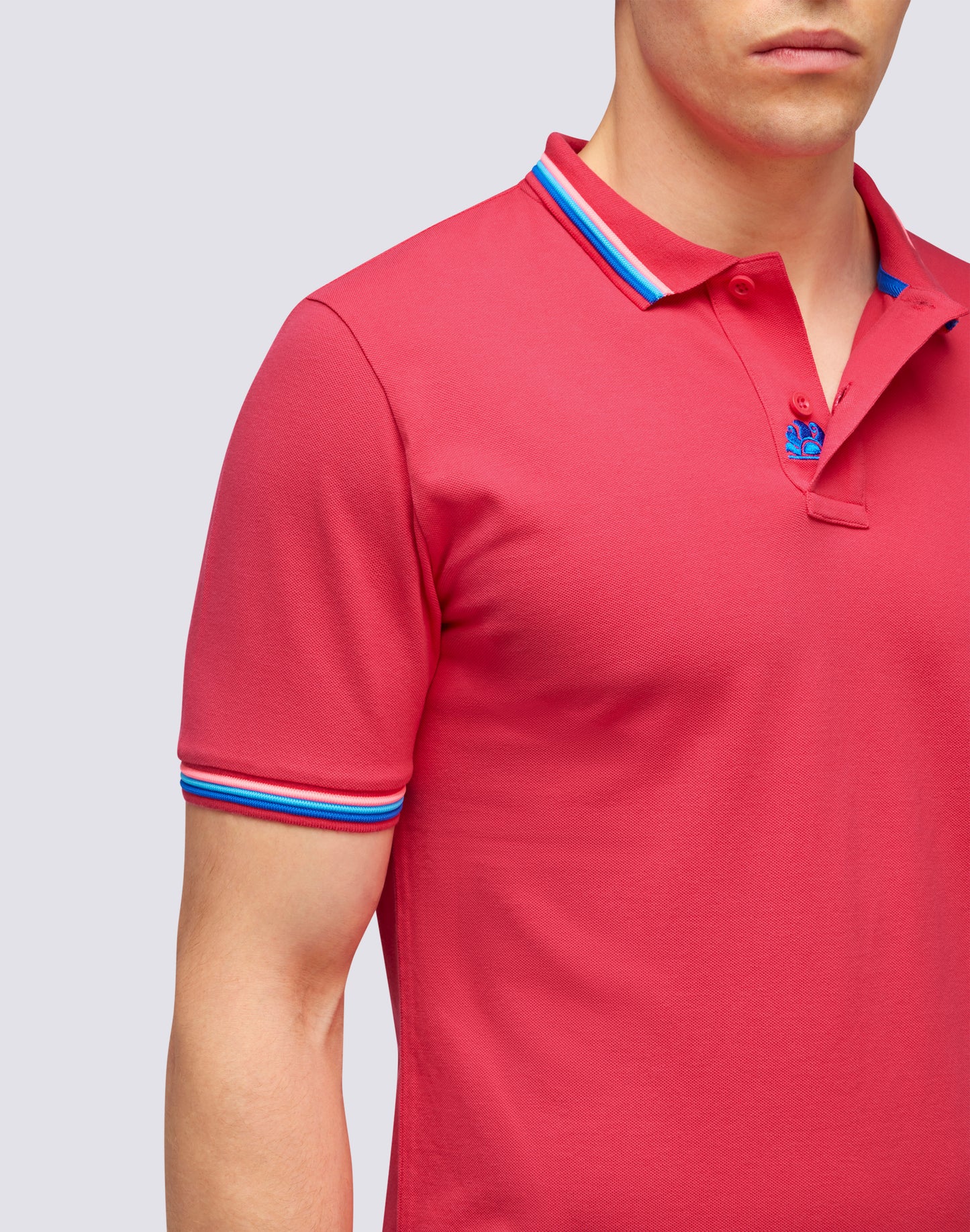 BRICE POLO SHIRT IN PIQUET COTTON WITH TRICOLOR DETAILS