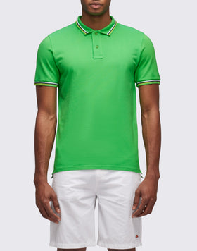 BRICE POLO SHIRT IN PIQUET COTTON WITH TRICOLOR DETAILS