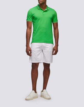 BRICE POLO SHIRT IN PIQUET COTTON WITH TRICOLOR DETAILS