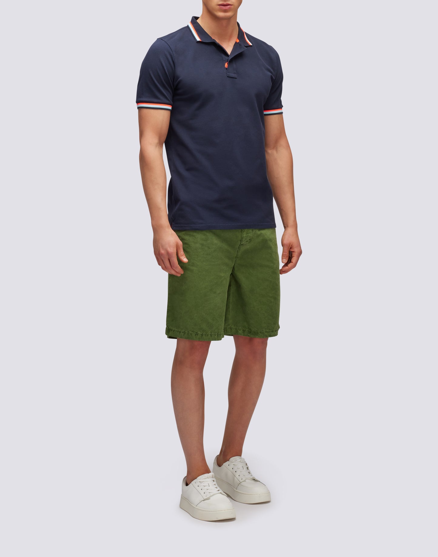 BRICE COTTON PIQUÉ POLO SHIRT WITH TRICOLOUR DETAILS