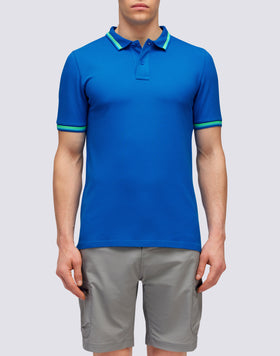 BRICE POLO SHIRT IN PIQUET COTTON WITH TRICOLOR DETAILS